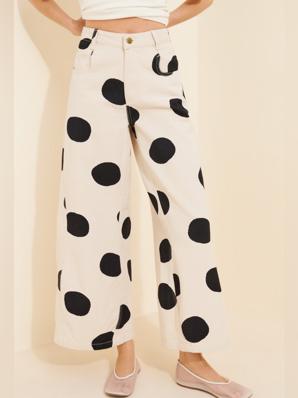 Sixxta Surprise Polka Dot Jeans